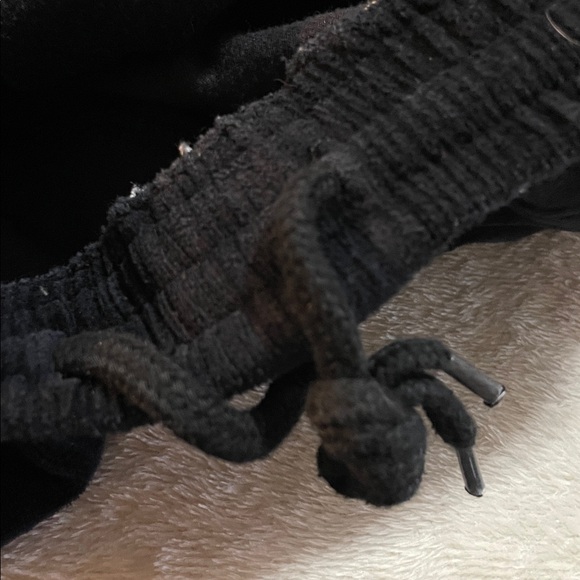 Sweatscdo Black Velour Pants with Gray Piping - Picture 9 of 9